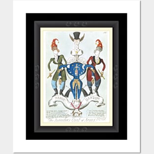 The Dandies Coat Of Arms - Mens Fashion Caricature Posters and Art